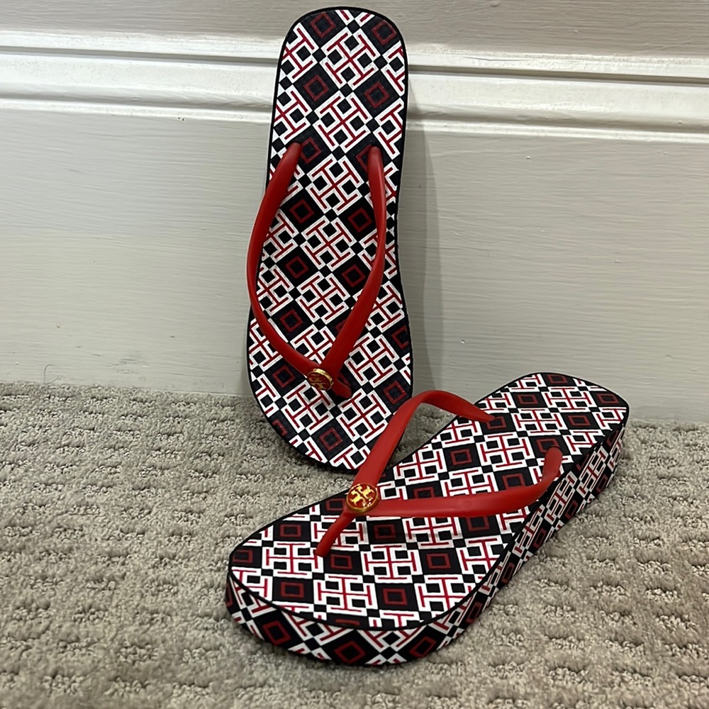 Tory Burch Flip Flop Wedge Sandals Worn once